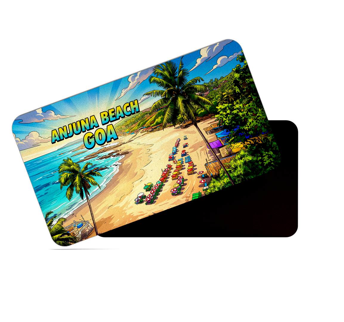 dhcrafts Rectangular Fridge Magnet Goa Multicolor Anjuna Beach Design Pack of 1 (8.6cm x 5.4cm)
